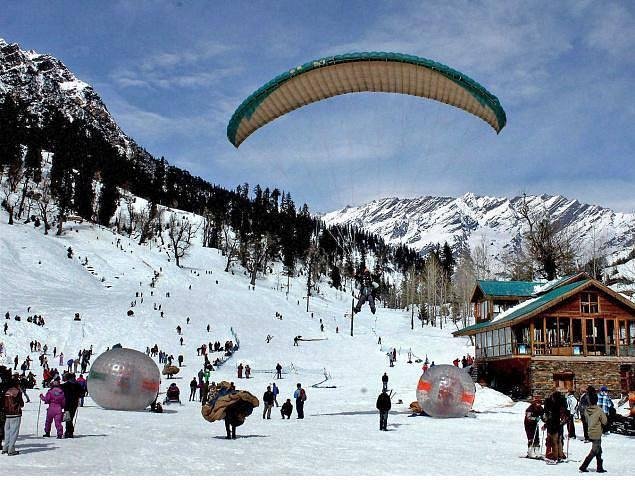 snow wood house parachute
