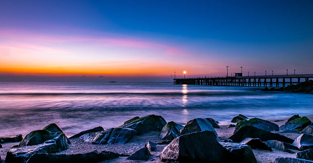 Pondicherry-beach -sun set